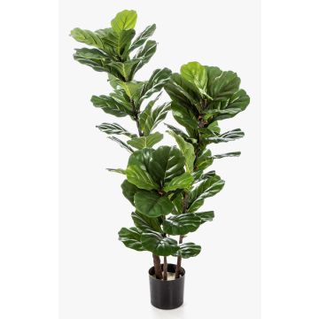Ficus Lyrata artificiale GUDJA, tronchi artificiali, verde, 130cm