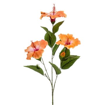 Ramo di ibisco artificiale AMADOU con fiori, arancione, 80cm