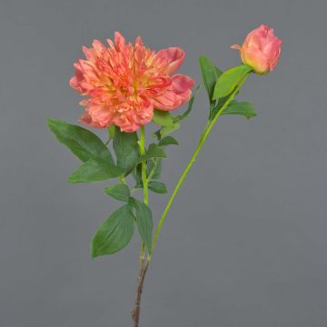 Peonia artificiale BADIS, corallo, 75cm