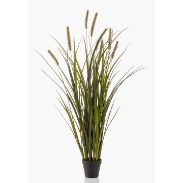 Cannuccia di palude finta ZWENA con pannocchie, verde-giallo, 100cm