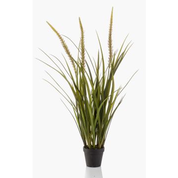 Erba finta coda di volpe ANOUR con pannocchie, verde-marrone, 90cm