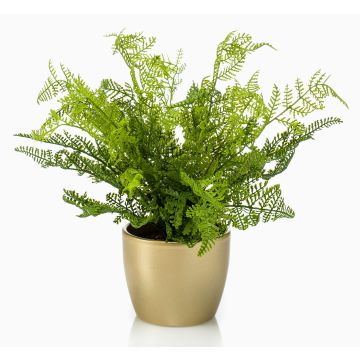 Felce femmina artificiale HANNU in vaso di ceramica dorato, verde, 40cm
