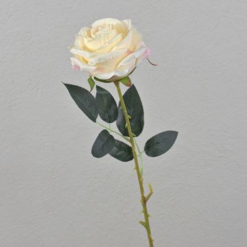 Rosa artificiale ELEAZAR, crema-albicocca, 65cm, Ø9cm