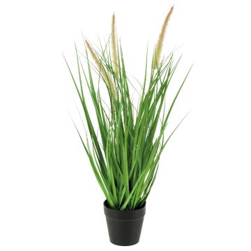 Pennisetum artificiale UBON con pannocchie, vaso decorativo, verde, 50cm