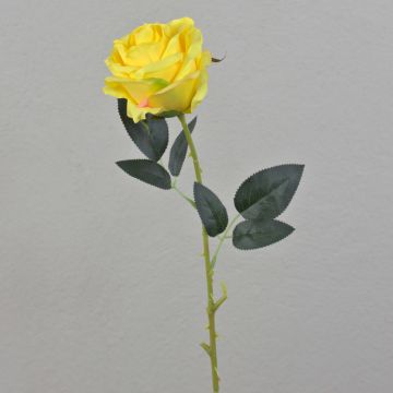 Rosa finta ELEAZAR, giallo, 65cm, Ø9cm