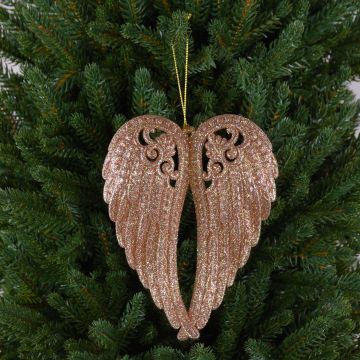 Ciondolo decorativo di ali d'angelo FASITA acrilico, glitter, oro, 15cm Ciondolo decorativo di ali d'angelo FASITA acrilico, glitter, oro, 15cm