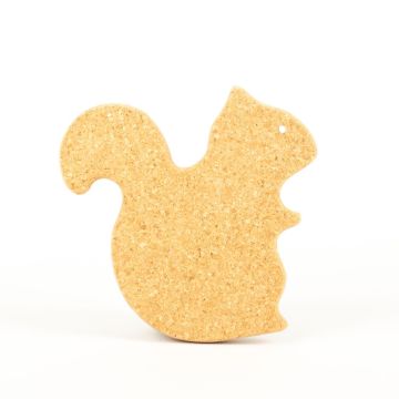 Sottobicchiere a forma di scoiattolo SKIPPY, sughero, naturale, 19,5x19x2cm
