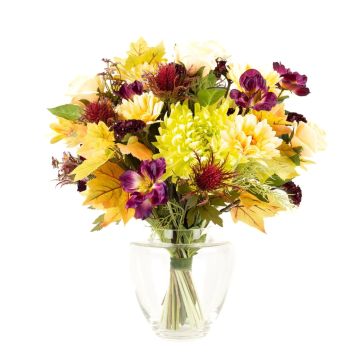 Udos Choice: Bouquet autunnale LIMBANI, vaniglia-malva-viola, 50cm, Ø45cm