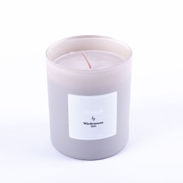 Candela di cera profumata MIREYA in vetro, Fireside, grigio, 9,3cm, Ø7,9cm, 35h
