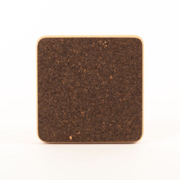 Sottobicchiere quadrato in sughero pressato MANARA, naturale scuro, 20x20x2 cm