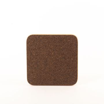 Sottobicchiere quadrato in sughero pressato MANARA, scuro-naturale, 14,5 x 14,5 x 2 cm