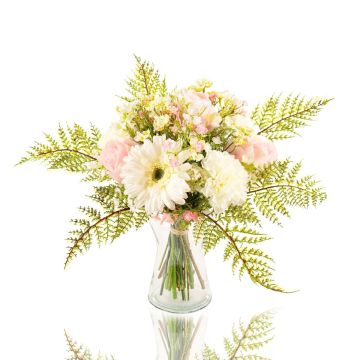 Bouquet di gerbera artificiale MALIA rosa, garofano, bianco-rosa, 40cm, Ø30cm