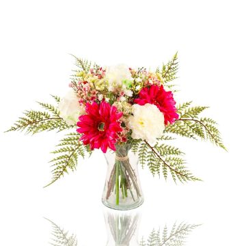 Bouquet di gerbera artificiale MALIA rosa, garofano, fucsia, 40cm, Ø30cm