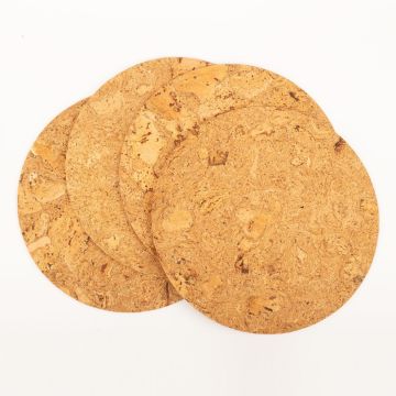 Sottopiatto rotondo in sughero TELUS, naturale-nero, 0,3 cm, Ø30 cm