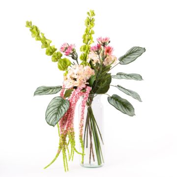Bouquet estivo artificiale PRIJA, rosa-fucsia-verde, 80 cm, Ø50 cm