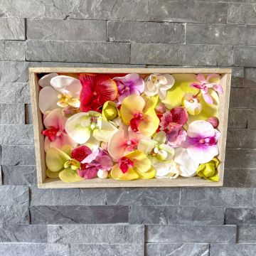 DIY - Quadro murale Orchid Art - fiori esotici di orchidea in cornice di legno