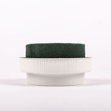 ®mosy Vaso rotondo con base umida ONORATA per composizioni floreali, verde-bianco, 5,5 cm, Ø 10 cm