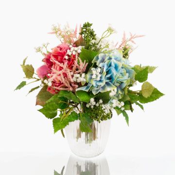 Bouquet artificiale estivo KAUWELA, rosa-bianco-blu, 40cm, Ø40cm