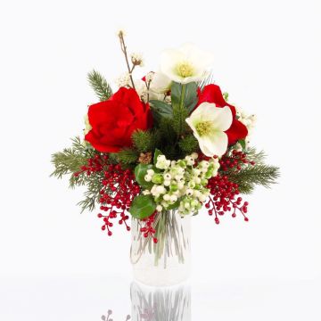 Bouquet di Natale artificiale KALIKIMAKA, rosso-bianco, 40cm, Ø35cm