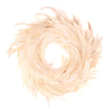 Decorazione naturale ghirlanda di piume di pavone NORDIAN, sbiancate, Ø 50 cm