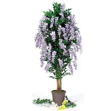 Glicine decorativo MALENKA, tronchi naturali, con fiori, viola, 100 cm - Made in Italy