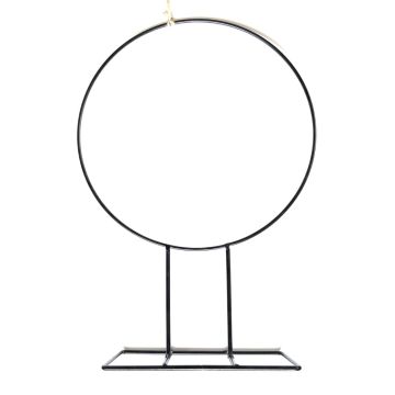 Anello metallico FREYDIS con base, nero, 60cm, Ø48cm