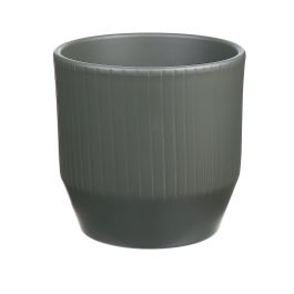 Portafiori In Ceramica INNA-Glas Grigio Antracite Opaco - H10,5cm D20,5cm