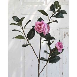 Ramo Finto Di Camelia Rania - Artificiale, Colore Grigio, Lunghezza 95cm