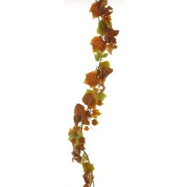 Vickerman Ghirlanda Decorativa Con Garofani E Lanterne Cinesi – Marrone E Crema – 50,8 Cm – Per Interni