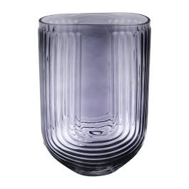 Bottiglia Decorativa INNA-Glas Stuart – Vetro Scanalato Marrone-arancio, 21,5 Cm - 3