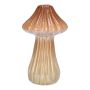 Vaso da fiori RATBURGA, a forma di fungo, ceramica, scanalature, marrone-beige, 16cm, Ø9cm