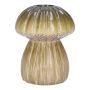Vaso di ceramica REFELINDE, a forma di fungo, scanalature, verde-beige, 12cm, Ø9,5cm