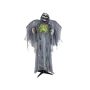 Scheletro d'angelo della Morte decorazione di Halloween HALDOR con ali, funzione movimento-suono, LED, grigio, 100x60x175cm
