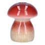 Vaso di ceramica REFELINDE, a forma di fungo, rosso-beige, 12 cm, Ø9,5 cm