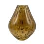 Vaso da fiori RUSSELL, vetro, panciuto, motivo leopardato, marrone-trasparente, 28 cm, Ø 23 cm