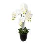 Orchidea Phalaenopsis artificiale UKERNA in vaso di resina, bianca, 70 cm
