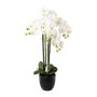 Orchidea Phalaenopsis artificiale UKERNA in vaso di resina, bianca, 85 cm