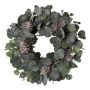 Corona artificiale eucalipto RINPO, pigne, grigio-verde, Ø 35 cm