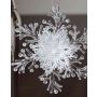 Appendino natalizio di fiocco di neve BALADI, acrilico, glitter, trasparente-argento-bianco, Ø15cm