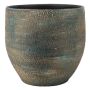 Fioriera in ceramica AETIOS, colore sfumato, blu-oro, 16cm, Ø17cm