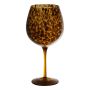 Coppa da vino rosso RUSSELL, motivo leopardato, marrone-trasparente, 23,5 cm, Ø 9,5 cm