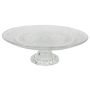 Piatto da torta su piedistallo ALVATIR, vetro, motivo, trasparente, 9,3 cm, Ø 29 cm