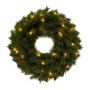 Ghirlanda artificiale di abete JOTRA, LED, batteria, crossdoor, verde, Ø40 cm