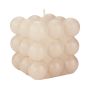 Candela decorativa a bolla MARAVILLA, color crema, 8,5 x 8,5 x 8,5 cm - Made in Germany