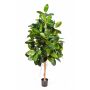 Albero della gomma finto DEVI, tronco naturale, verde, 210cm