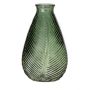 Bottiglia di vetro NELLOMIO con struttura a foglie, verde-trasparente, 23cm, Ø14cm