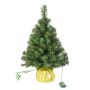 Abete finto WARSCHAU, sacco di iuta dorato, LEDs, 60cm, Ø40cm
