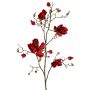 Ramo di magnolia artificiale in velluto JACKA, rosso, 105 cm