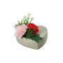 Composizione floreale artificiale di garofano, rosa, sedum, agave BODIL, vaso decorativo, rosso-rosa, 10cm, Ø17cm