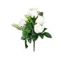 Composizione floreale artificiale di rosa, ranuncolo, Allium HOKUNA, gambo, crema, 27cm, Ø20cm